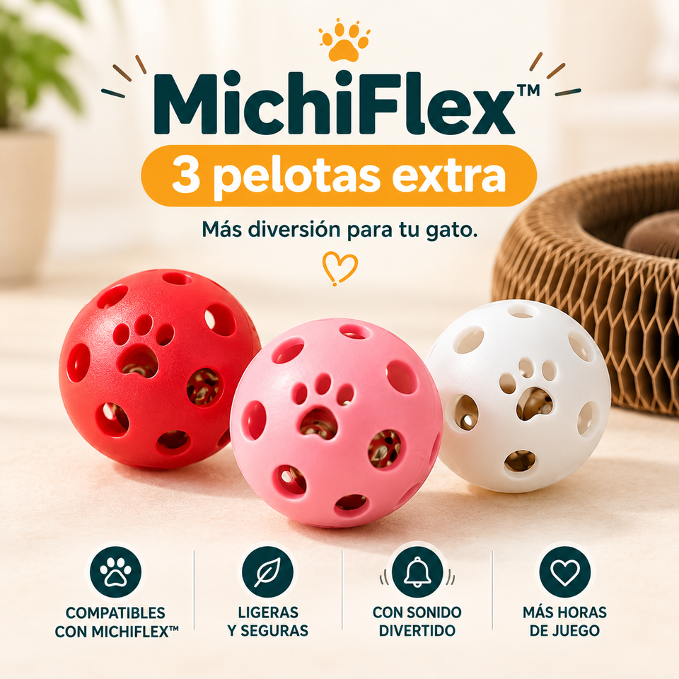 Pack extra MichiFlex: tres pelotas para gato